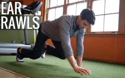 bear crawl and reach stretch